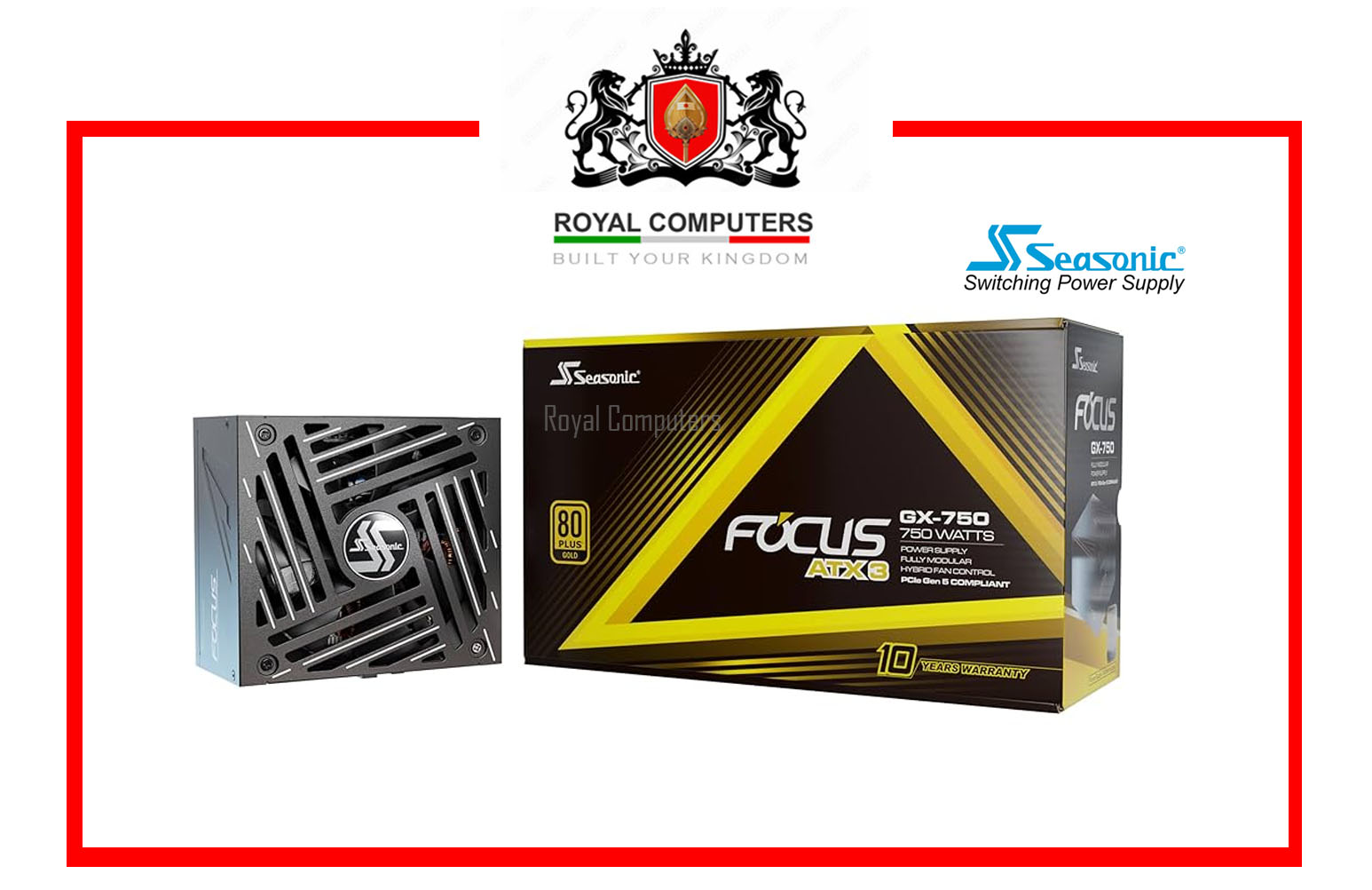 SEASONIC FOCUS GX-750W V4 ATX 3.1 FULLY MODULAR  ATX FORM FACTOR – 10 YEAR WARRANTY