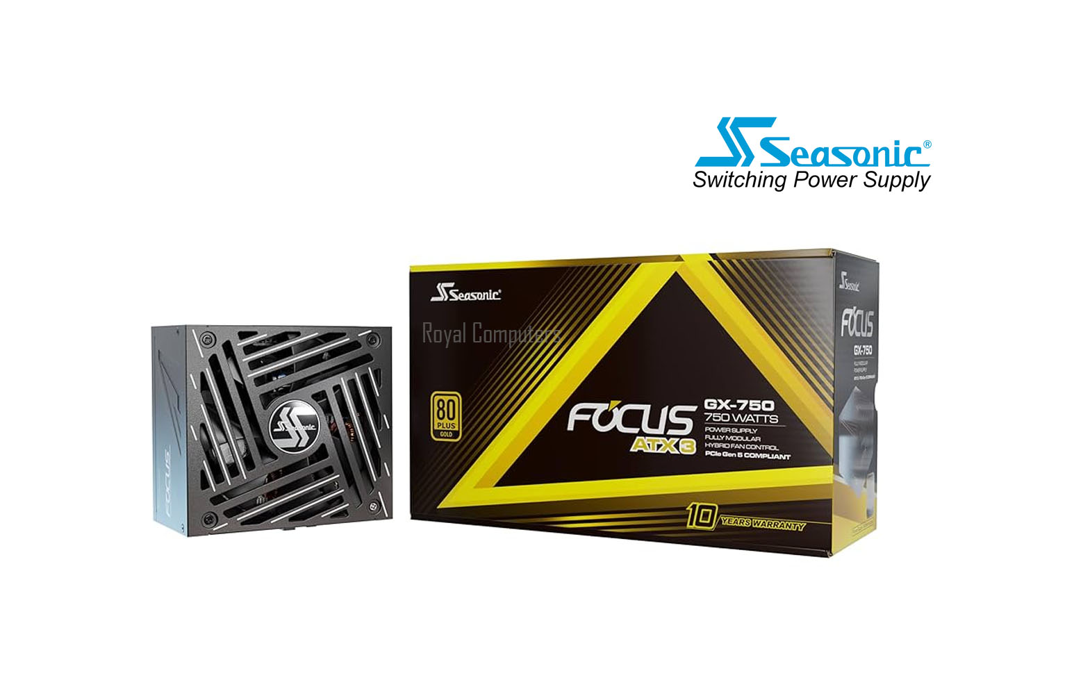 SEASONIC FOCUS GX-750W V4 ATX 3.1 FULLY MODULAR  ATX FORM FACTOR – 10 YEAR WARRANTY