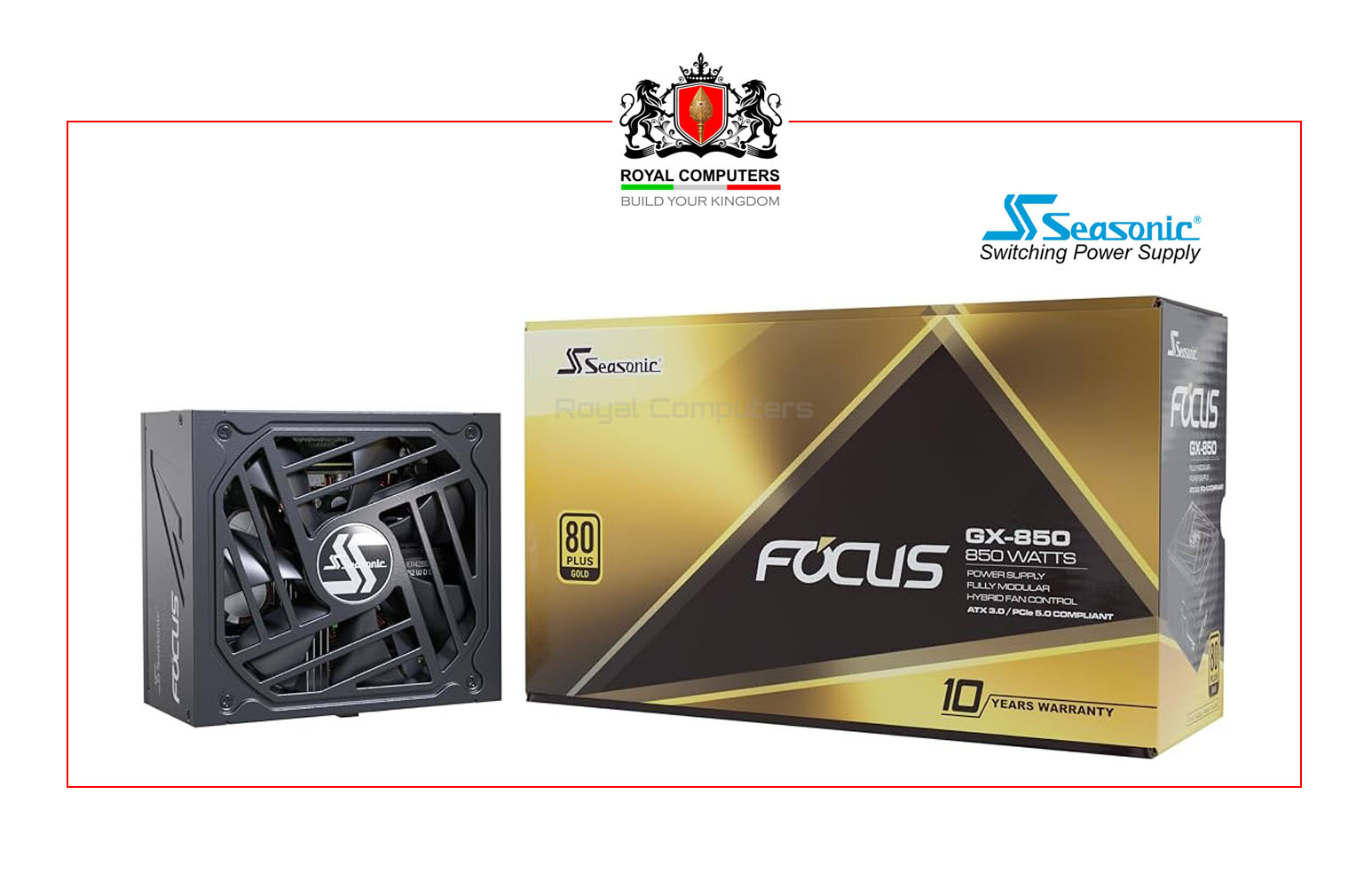 SEASONIC FOCUS GX-850W V4 ATX 3.1 FULLY MODULAR ATX FORM FACTOR – 10 YEAR WARRANTY